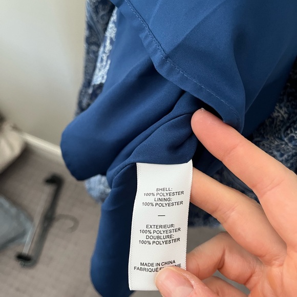 Likely Blue Shawn Satin Long Sleeve Mini Dress SZ 4 - Picture 7 of 7